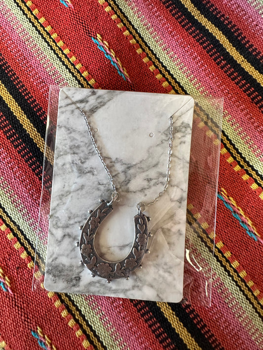 Large Horseshoe Pendant Necklace