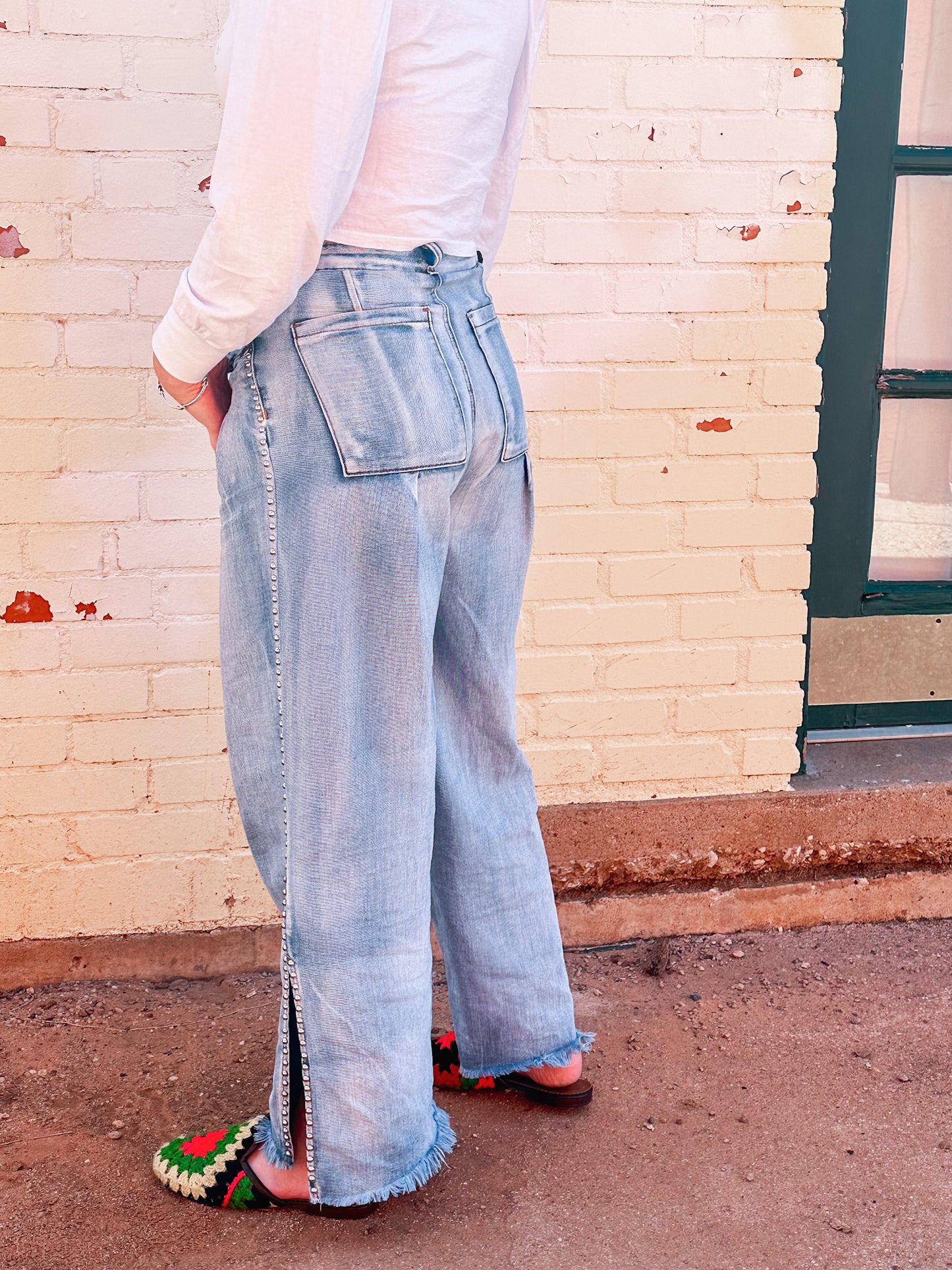 Studded Side Slit Pant