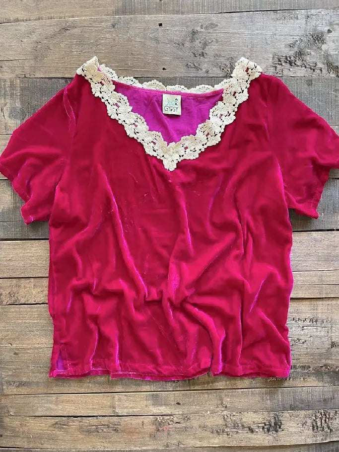 Magenta Sunset Velvet Top