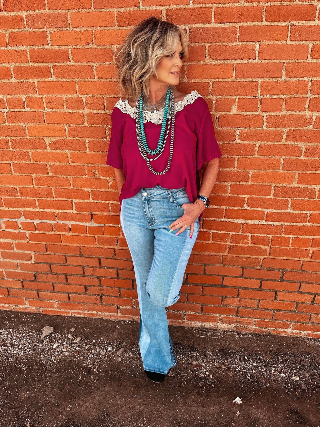 Magenta Sunset Velvet Top