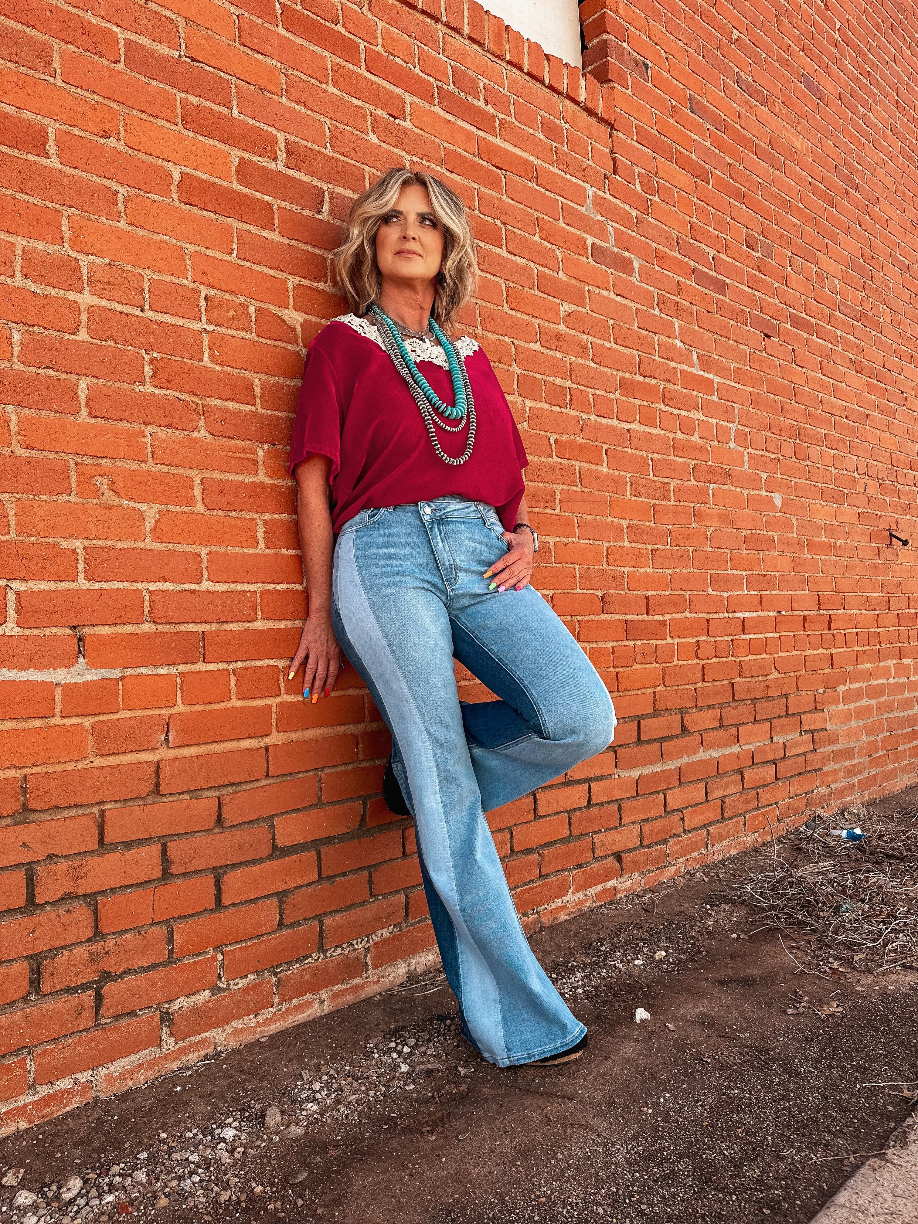 Color Block Super Flare Jean