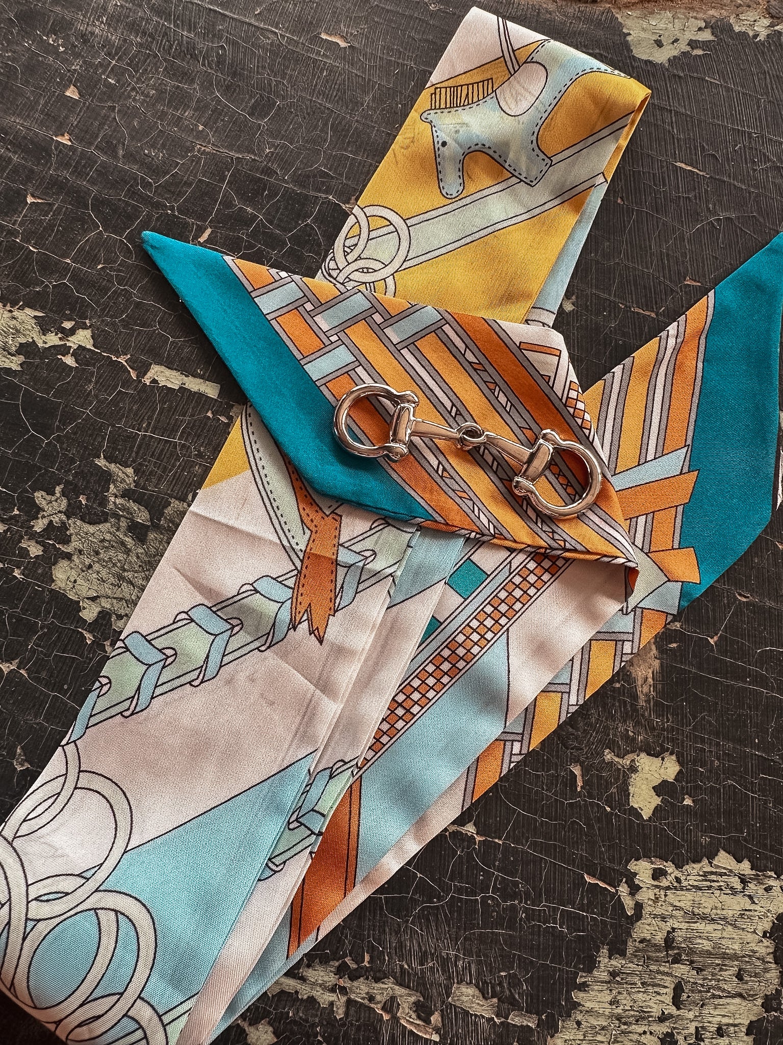 Twilly w/ Horse Bit Scarf Slide