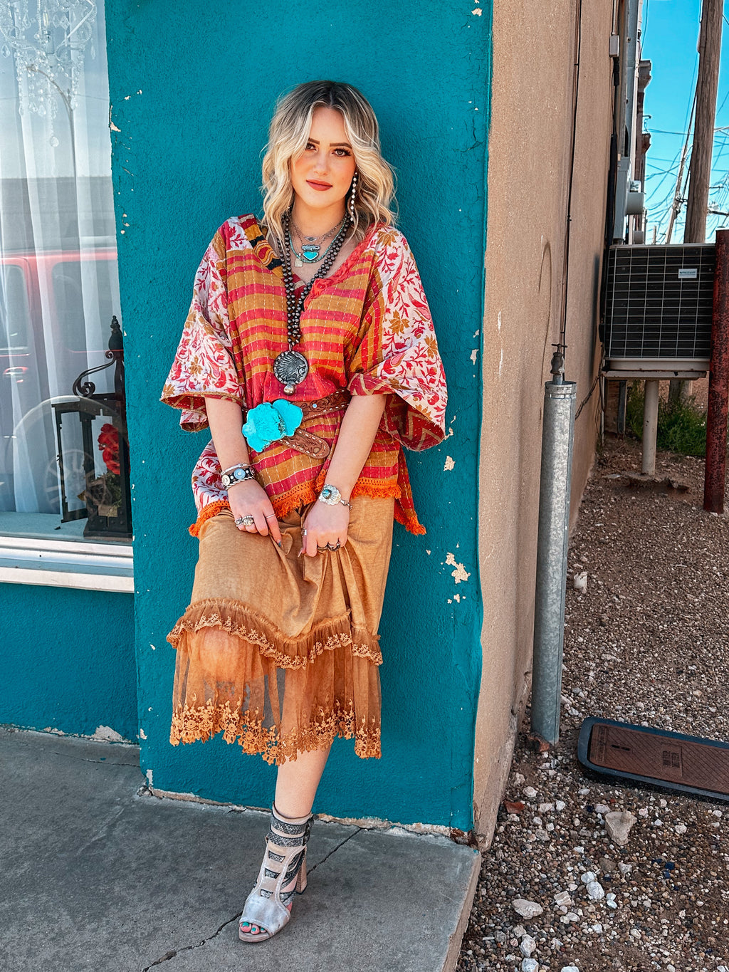 Layered up in Lace Skirt