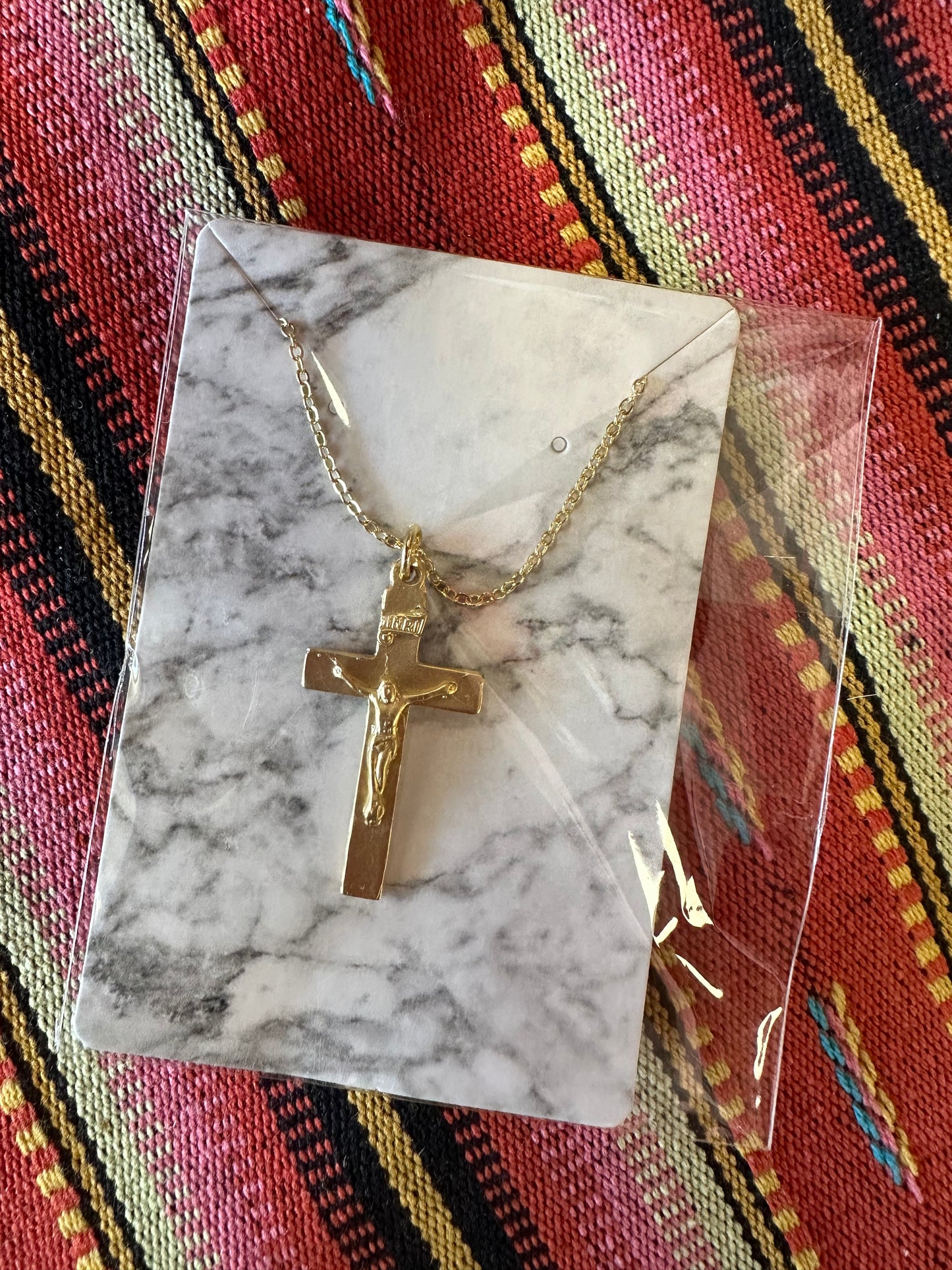 Crucifix w Cross Necklace