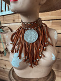 Indian Head Nickel Choker - Brown