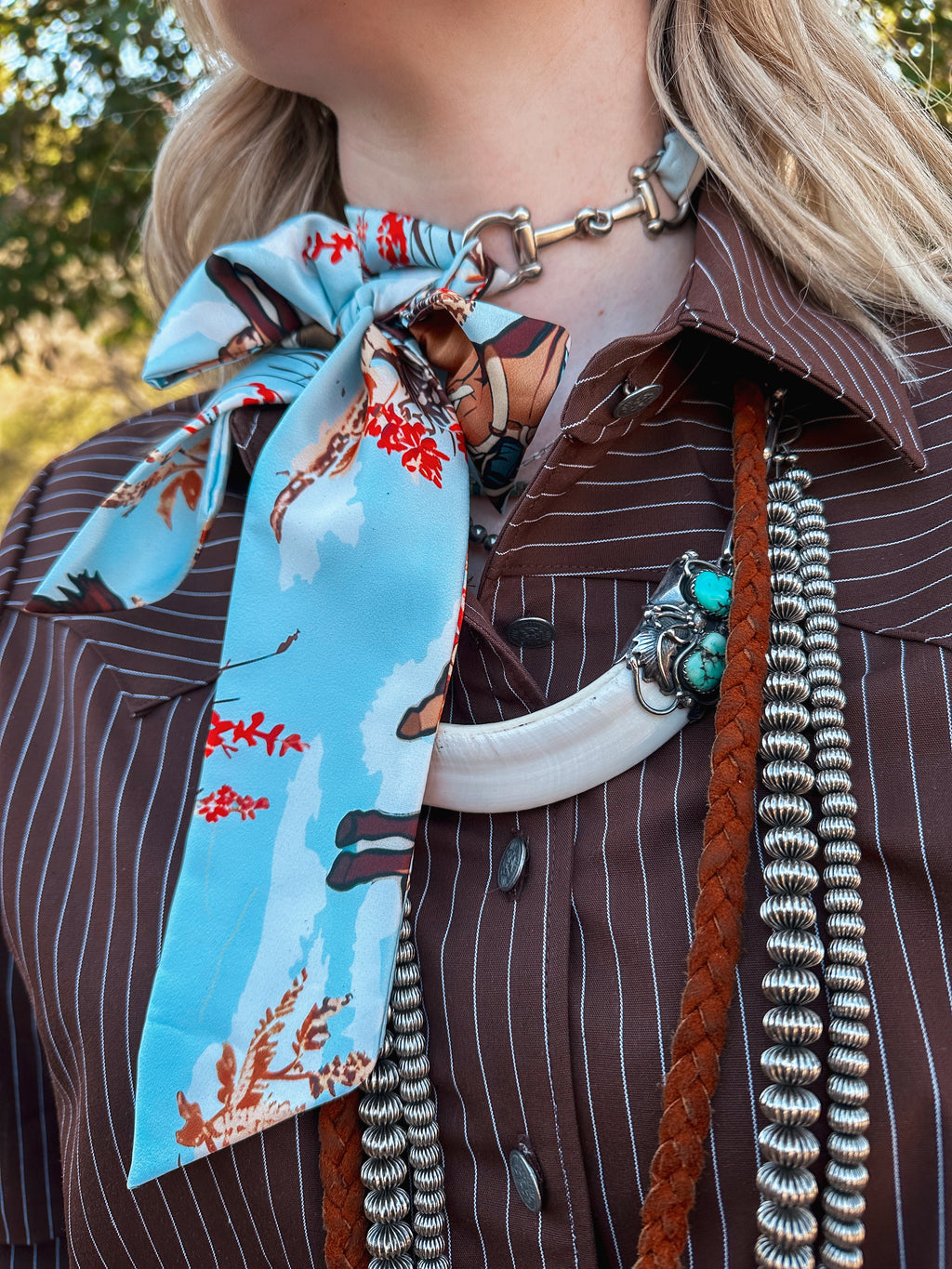 Twilly w/ Horse Bit Scarf Slide